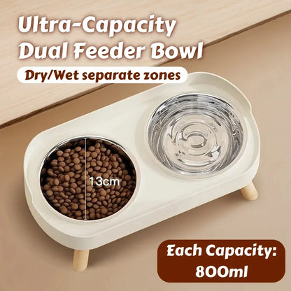 Elevated Double Dog Bowl Feeder with Colorful Stand