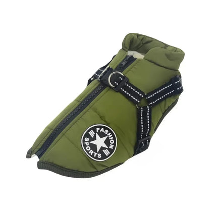 Waterproof Dog Jacket with Harness Hole