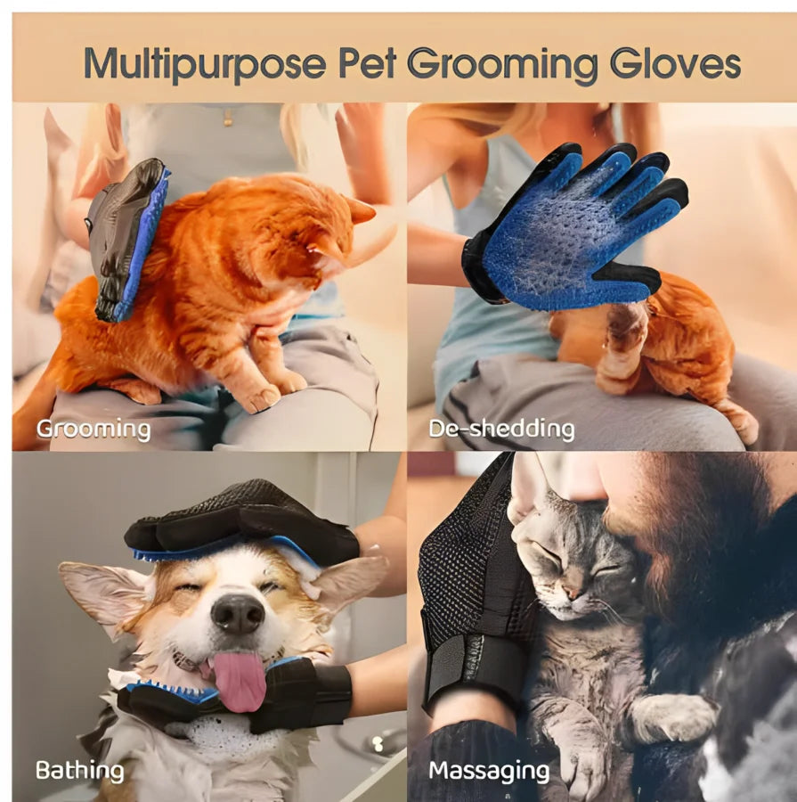 Silicone Pet Grooming Glove Brush For Dogs And Cats