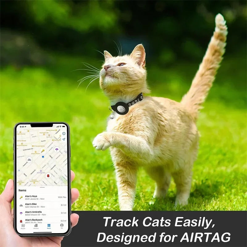 Cat Collar Compatible with Apple Airtag with Bell