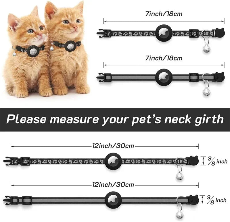 Cat Collar Compatible with Apple Airtag with Bell