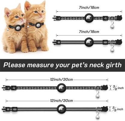 Cat Collar Compatible with Apple Airtag with Bell