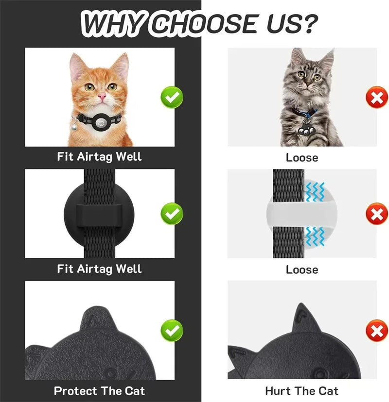 Cat Collar Compatible with Apple Airtag with Bell