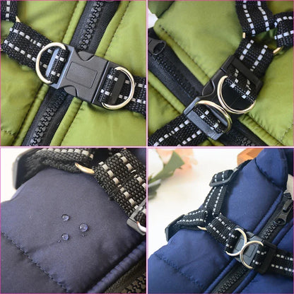 Waterproof Dog Jacket with Harness Hole