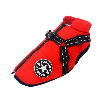 Waterproof Dog Jacket with Harness Hole