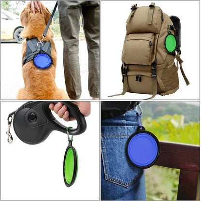 Collapsible Silicone Pet Travel Bowl with Carabiner