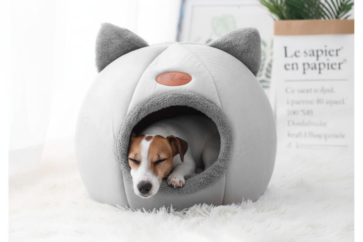 Pet Bed with Jack Russell Terrier